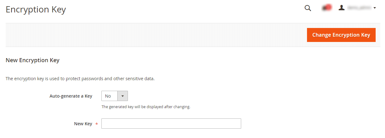 encryption key configuration