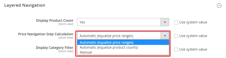 price navigation step calculation