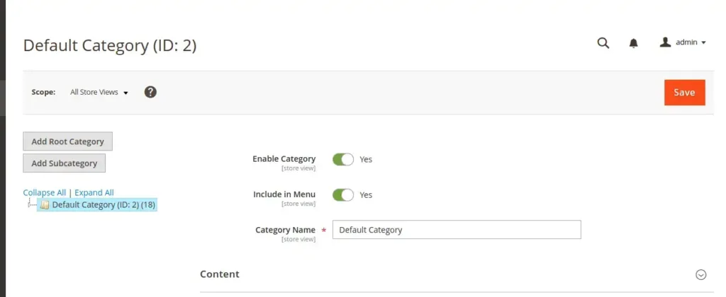 after deleting categories